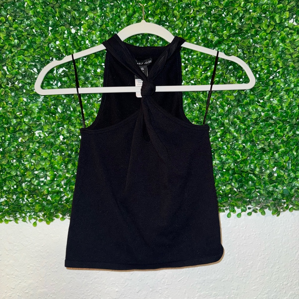 Sincerely Jules Black Sleeveless Knot Top